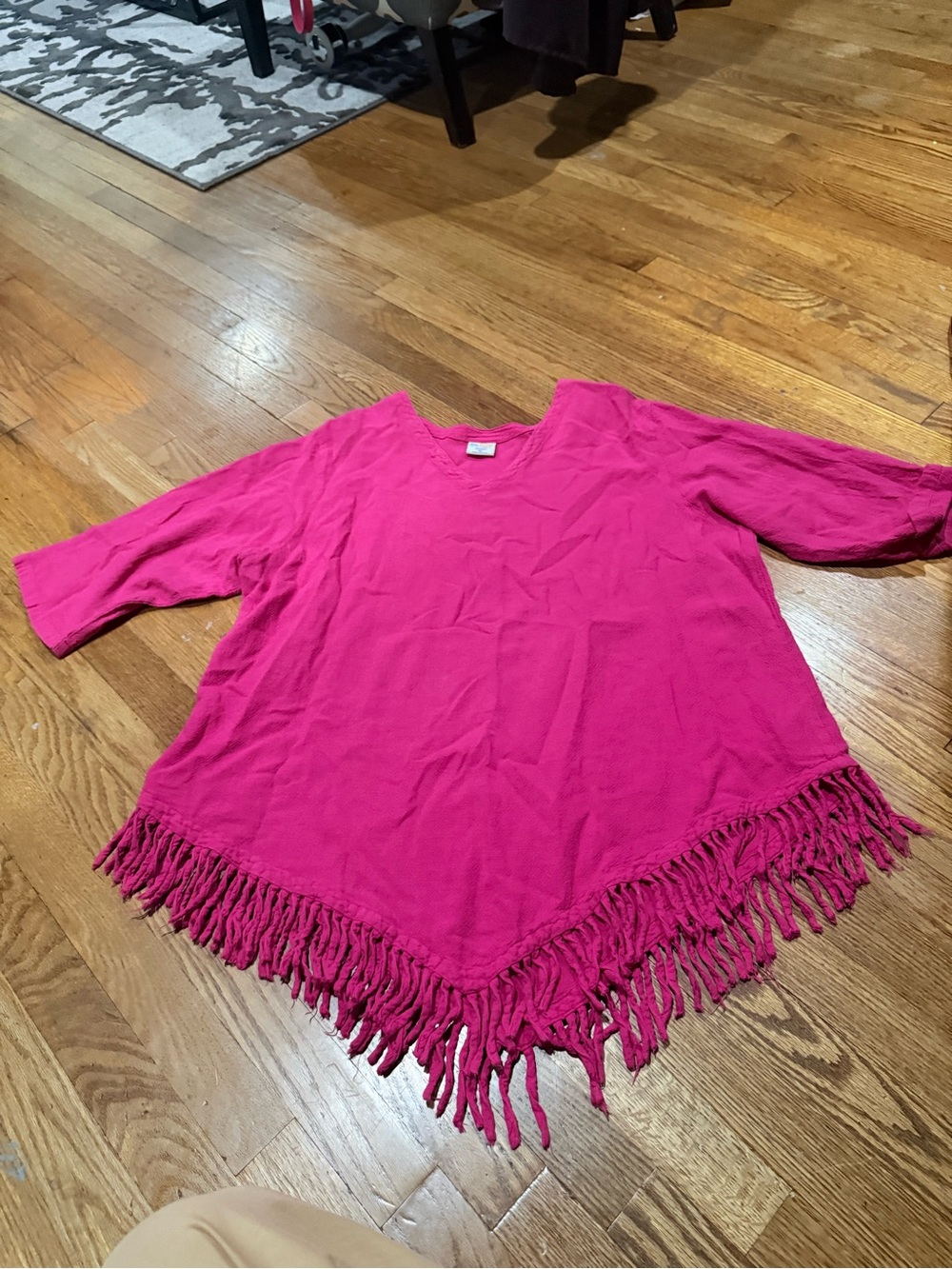 Breeze of California Pink Fringe Tunic Top Summer Boho Size XL